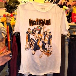 Haikyu White Graphic Tee - Short Sleeve Anime Manga